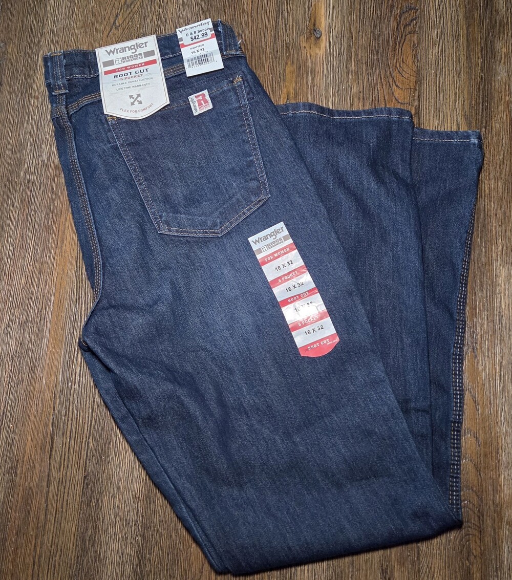 Wrangler Riggs Jeans Pants Women's 16x32 Denim New 5 Pocket Boot Cut Workwear